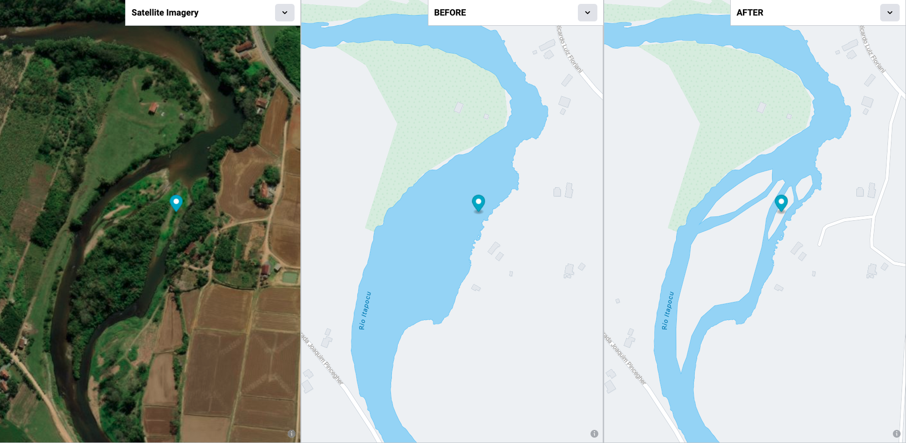 A cluster of islands within a river area in South Region, Brazil was repaired